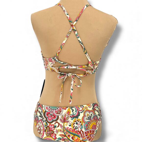 CUPSHE  NWT Paisley Print Bikini M  Bohemian Coquette Vacation Beach Cruise - Picture 4 of 7